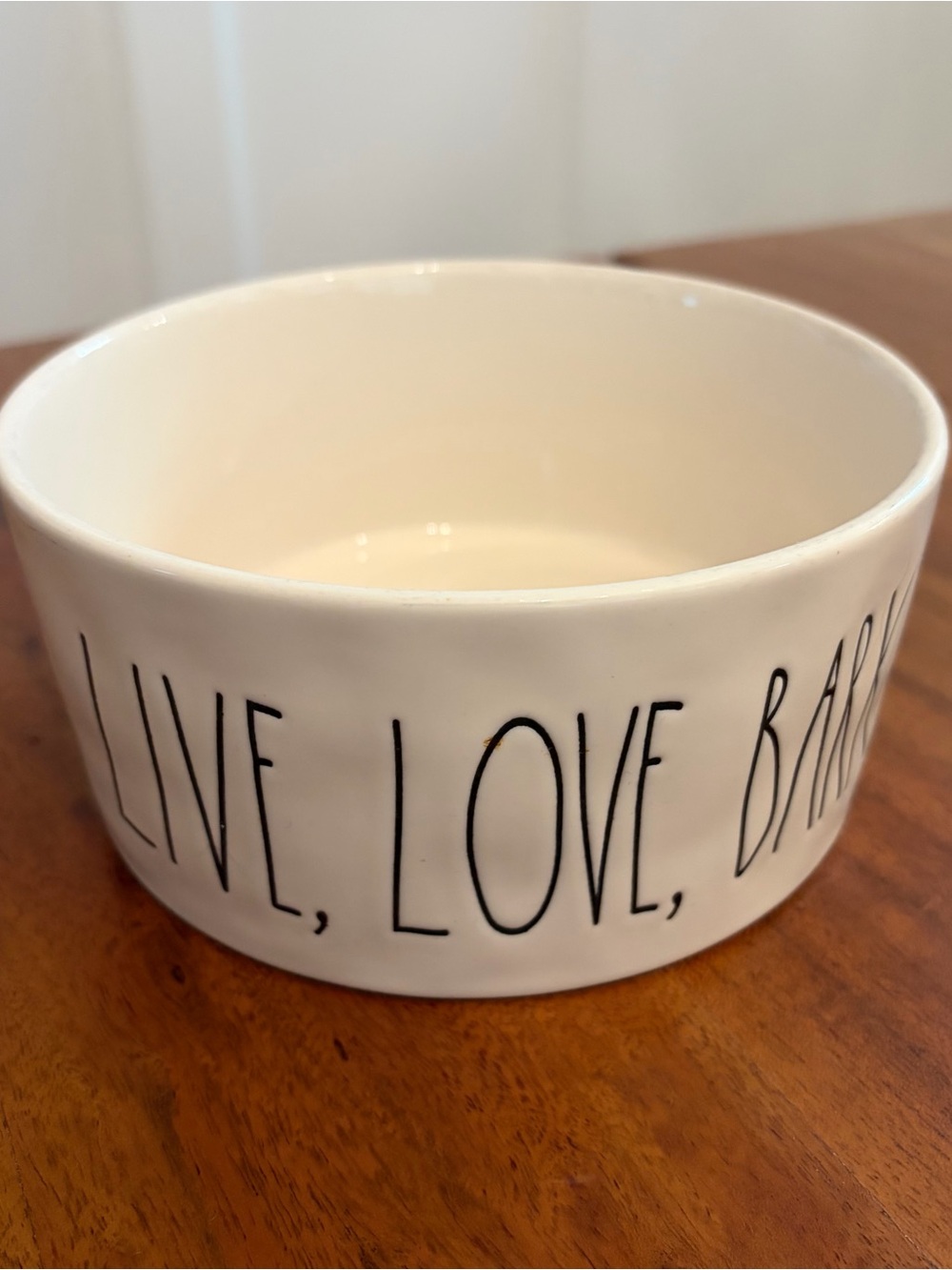 Rae Dunn “LIVE LOVE BARK” Ceramic Pet Dog Bowl Artisan Collection Farmhouse 6”